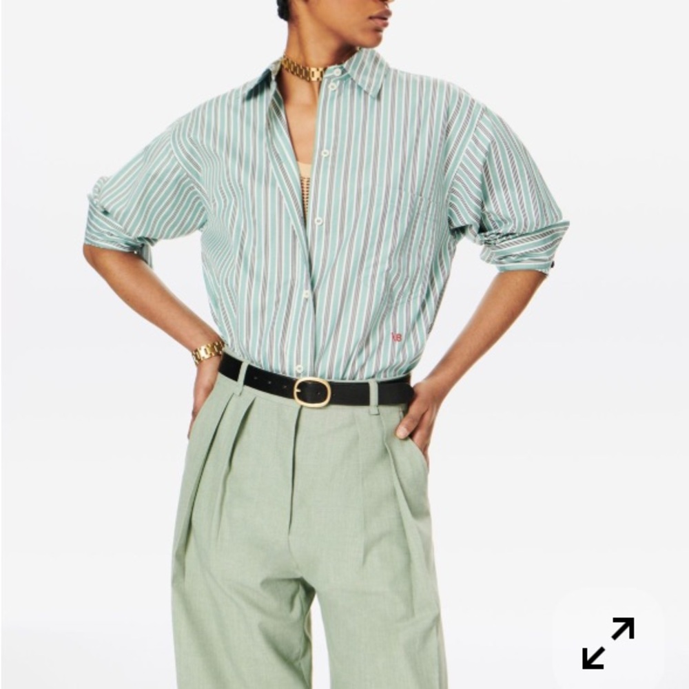 Victoria Beckham Patch Pocket Shirt in Peppermint, US 4